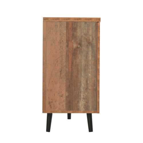 Sideboard Storage Cupboard Kitchen Buffet Sideboard TV Cabinet With Adjustable Shelves Dresser Vertical Cabinet Three Drawers For Living Room Dining Room Bedroom Vintage Brown 140cm