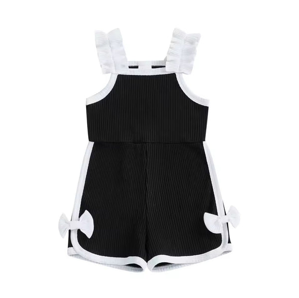 Bowknot Casual Suspenders Jumpsuit Shorts