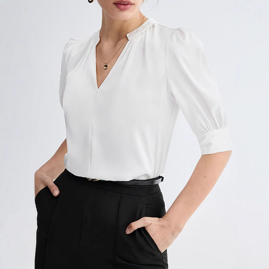 V-neck Half-sleeve Shirt