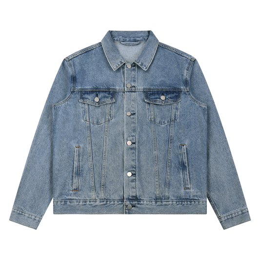 Unisex Vintage Wash Denim Jacket 440GSM