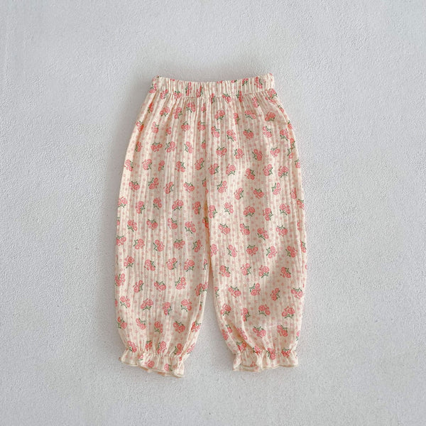 Children's Floral Cotton Pants - Mosquito Prevention