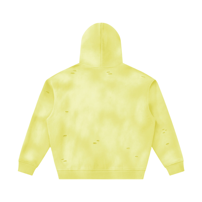 Unisex Sunfade Frayed Fleece Hoodie 350GSM