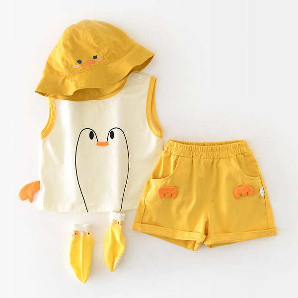 Infant Goose-Print Vest and Shorts Set