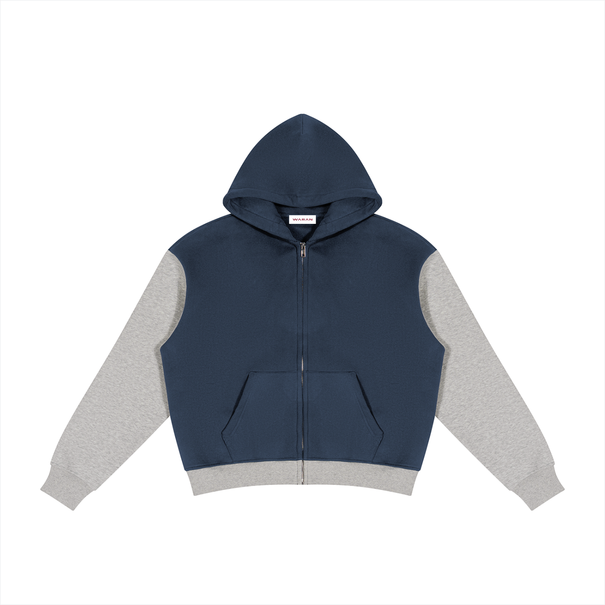 Unisex Color Block Fleece Full Zip Hoodie
