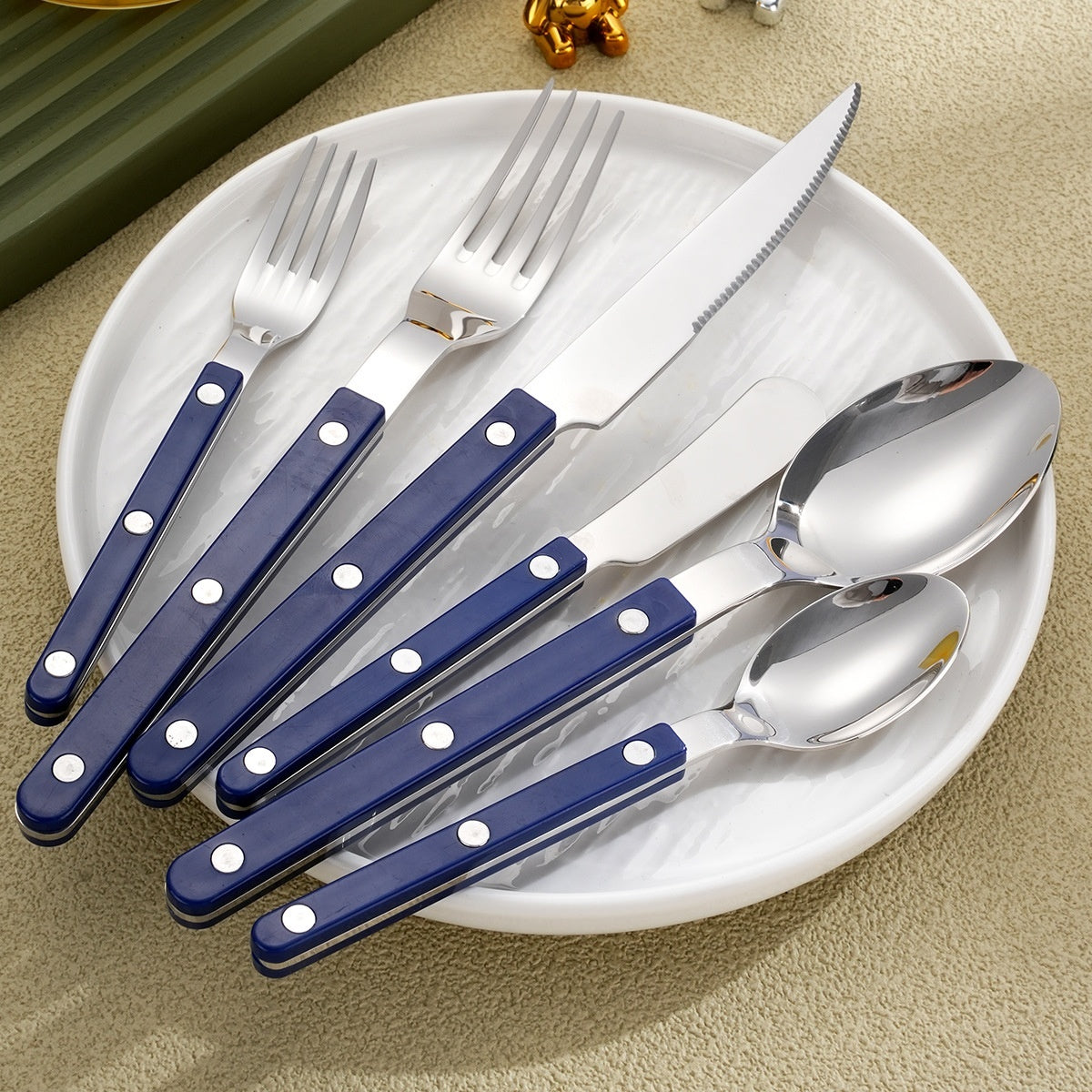 Stainless Steel Tableware Clip Handle Hotel Western Dinner Set