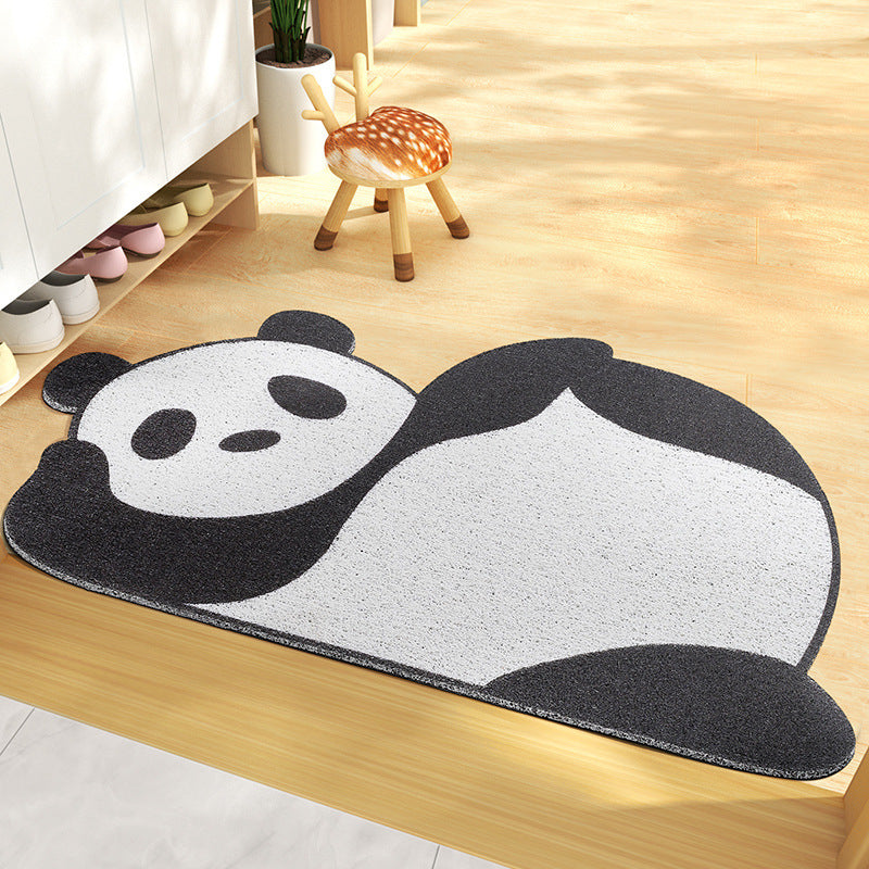 Entrance Door Mat Stain-resistant Cartoon Bear Dust Removal Doormat PVC Coil Mat Can Be Cut