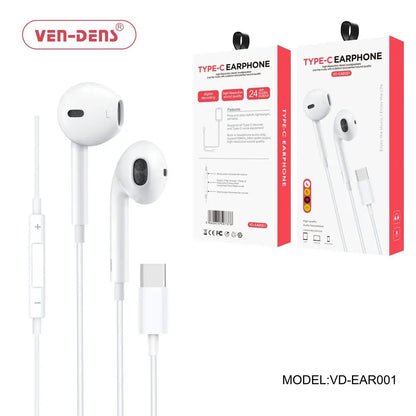 Type C Wired Earphone (VD-EAR001) White