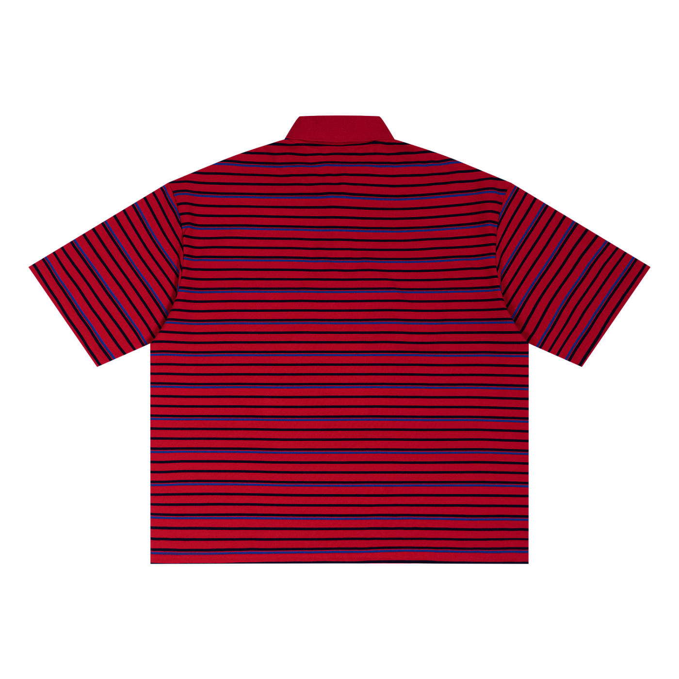 Unisex Striped Boxy Collared Polo Shirt