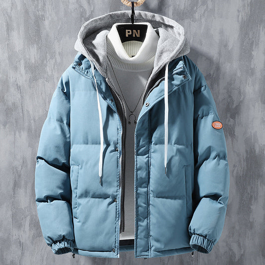Mens Hooded Jacket Windproof Thickened