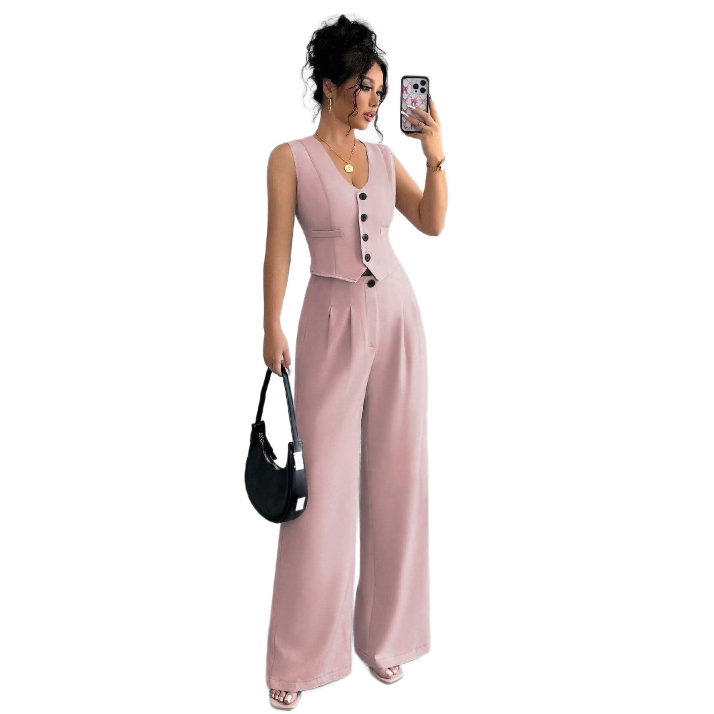 Cross-border Chic Chanel-style Vest And Pants Set