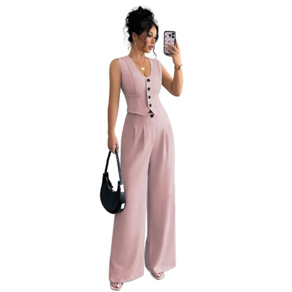 Cross-border Chic Chanel-style Vest And Pants Set
