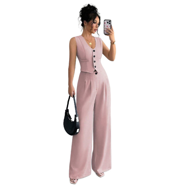 Cross-border Chic Chanel-style Vest And Pants Set