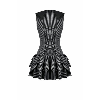 Dark in Love Vintage Striped Ruffle Tier Dress