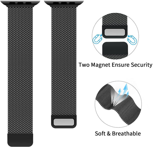Bracelet magnétique en acier inoxydable avec sangle métallique