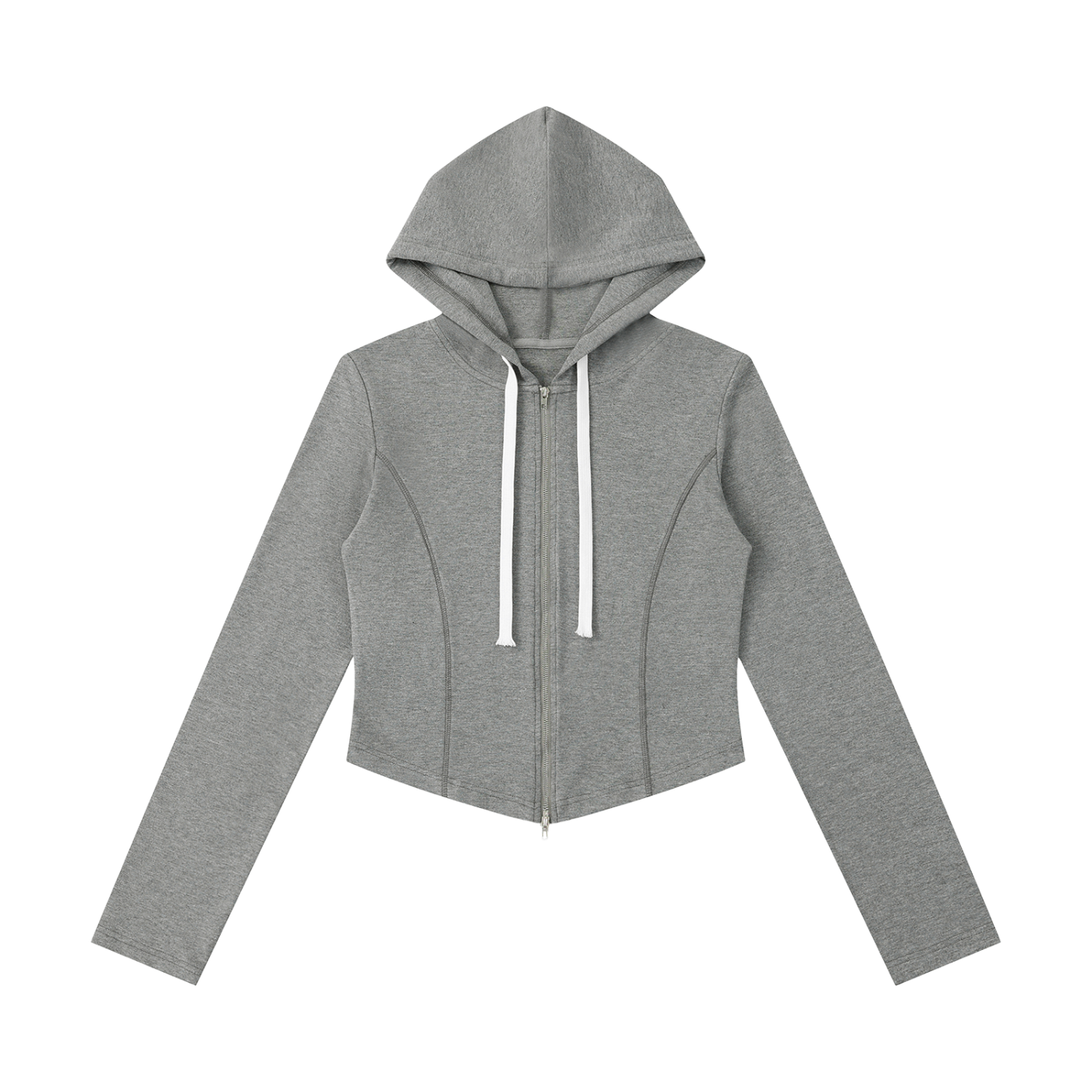 Women's Slim Cropped Full Zip Hoodie 260GSM