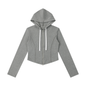 Women's Slim Cropped Full Zip Hoodie 260GSM