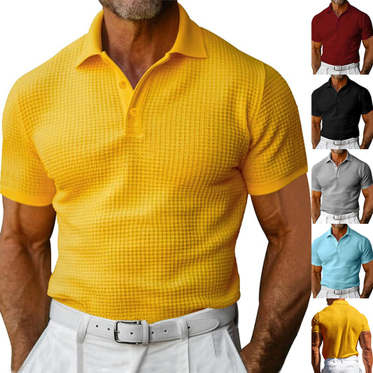 Polo à manches courtes gaufré homme