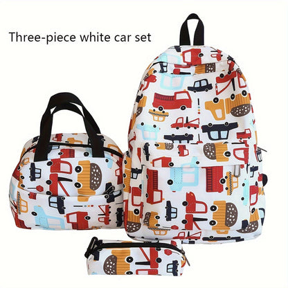 3pcs Casual Shoulder Backpack Set, New Fashionable Simple Large Capacity Lightweight Casual Backpack