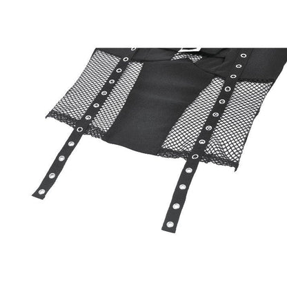 Dark in Love Bondage Mesh Panel Buckle Top