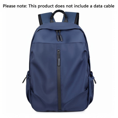 Men's fashionable solid color backpack - lightweight and durable, suitable for sports, travel, and commuting, with laptop compartment
