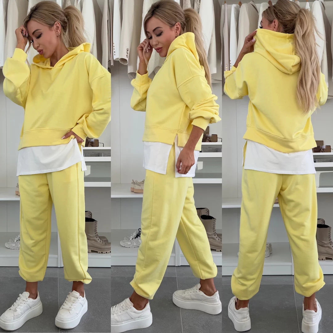 Women's Hooded Sweatshirt & Jogger Set - Two-Piece Sportswear