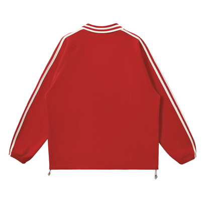 Waran Contrast Striped Lapel Collar Sweatshirt 380GSM