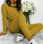 Knitted Ribbed Polo High Neck  Loungewear