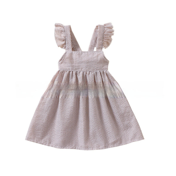Robe d'été sans manches bouffante à volants pour bébé fille