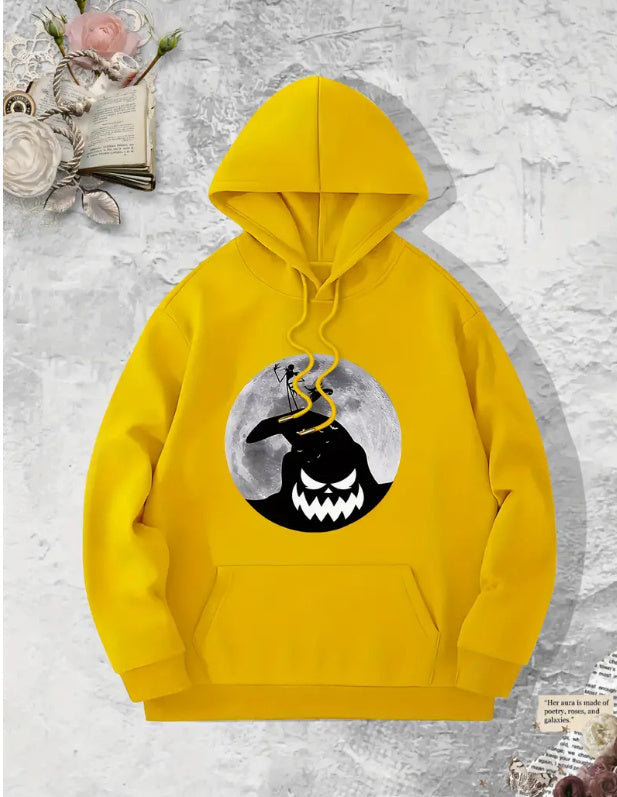 Mens Printed Fleece Hooded Sweatshirt