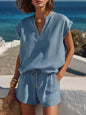 Casual Resort-style Top And Shorts Set