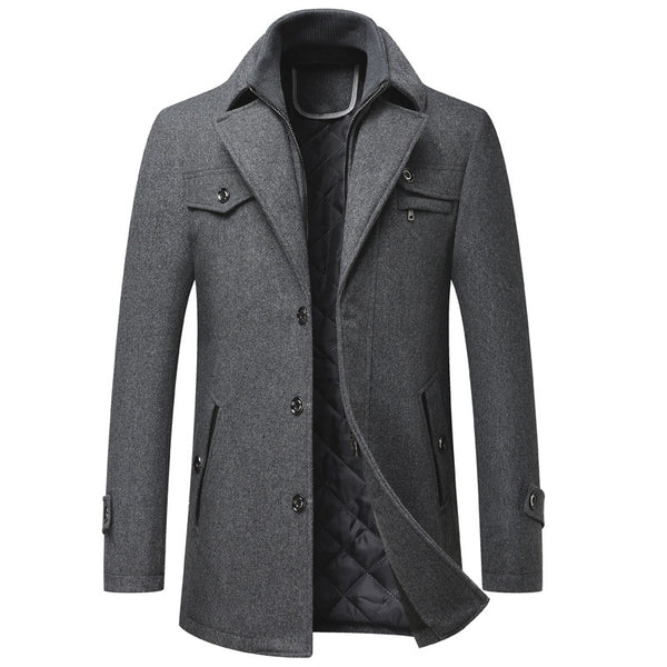 Manteau épais en laine pour homme