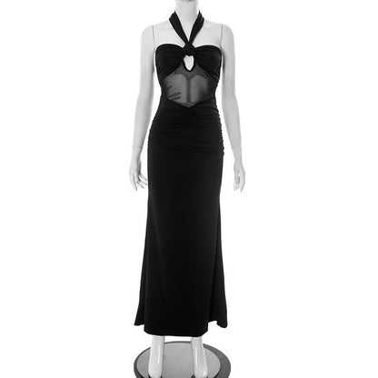 Women's Clothing Halter Backless Tulle Dress