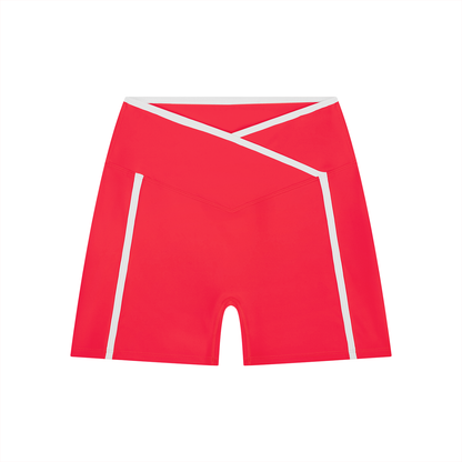 Women's High Rise Color Block Yoga Shorts 220GSM