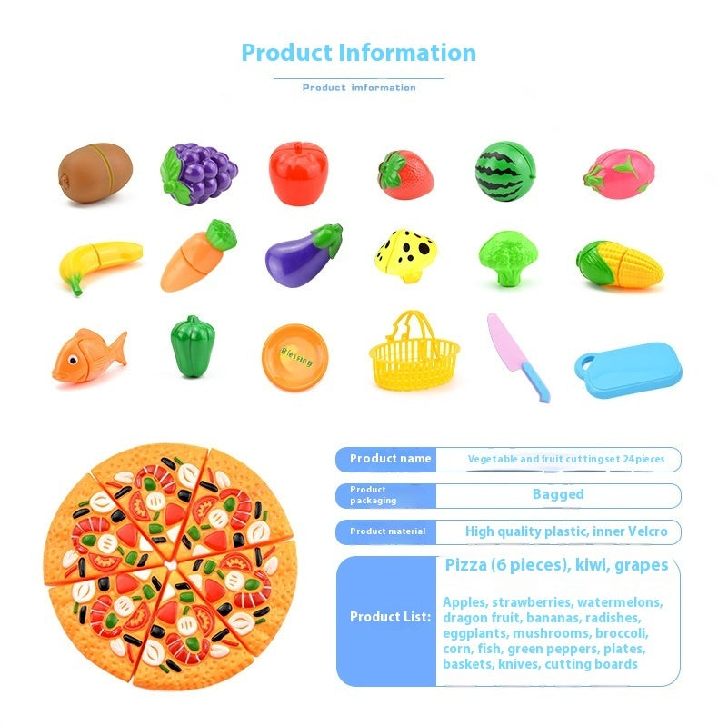 Children's Simulation Kitchen Vegetables And Fruits Plastic Toys Suit