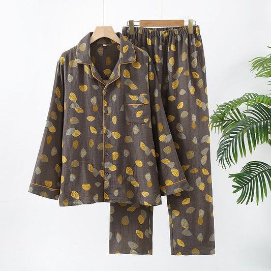 Pure Cotton Double-layer Sheer Pajama Set