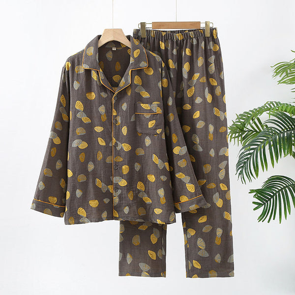 Pure Cotton Double-layer Sheer Pajama Set