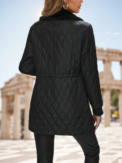 Drawstring Waist Padded Padded Coat