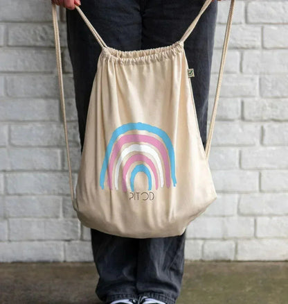 Transgender Rainbow Drawstring Bag