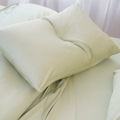 Ella Cotton - Sage Green Pillowcases Pair