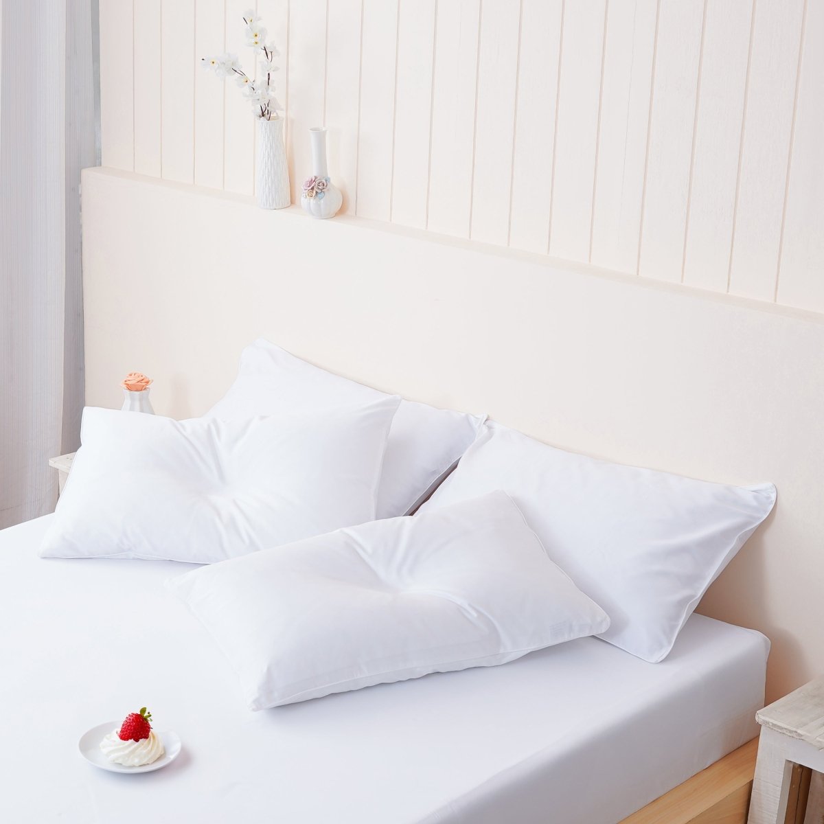 Ella Cotton - White Pillowcases Pair