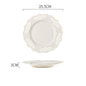 Embossed Porcelain Dessert Plate - Ceramic Household Tray