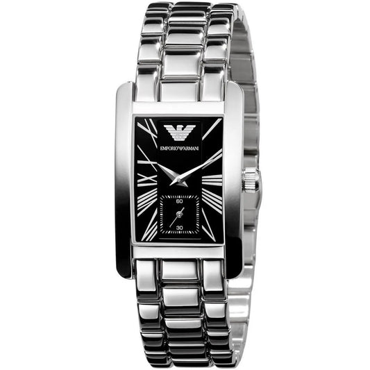 Montre rectangulaire classique Emporio Armani AR0157 pour femme - Argent