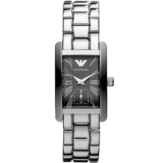Montre rectangulaire classique Emporio Armani AR0157 pour femme - Argent