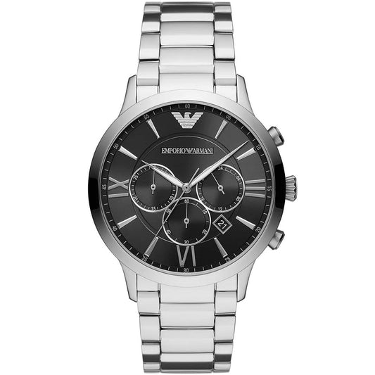 Montre Emporio Armani AR11208 Giovanni pour homme argentée et noire