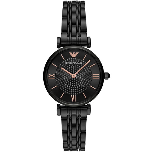 Montre noire Emporio Armani AR11245 Gianni T-Bar pour femme