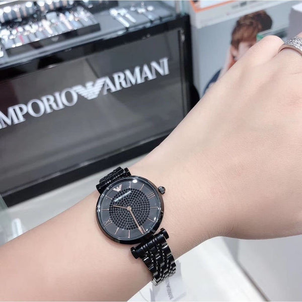 Emporio Armani AR11245 Gianni T-Bar Women's Black Watch