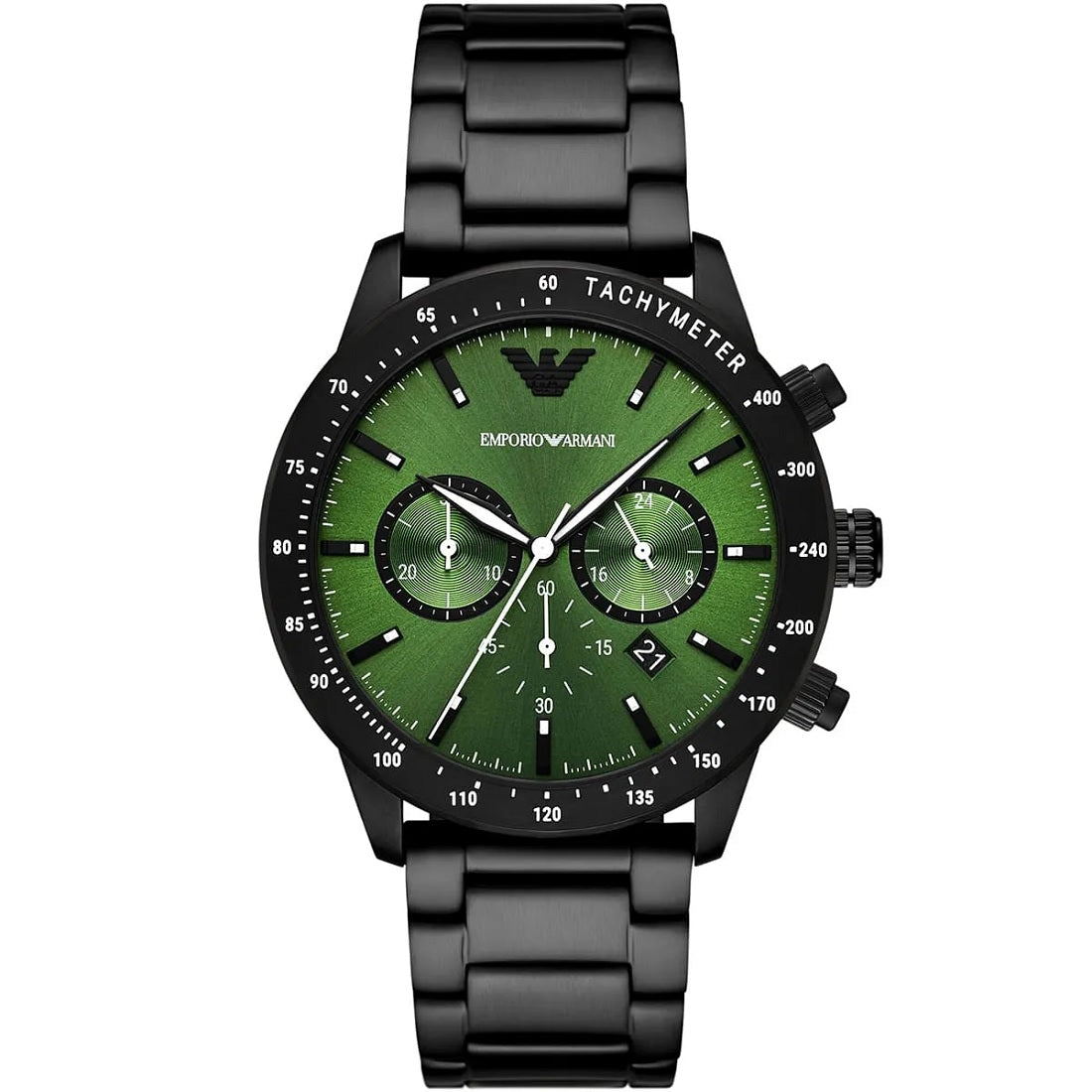 Montre Emporio Armani AR11472 Mario pour homme noire et verte
