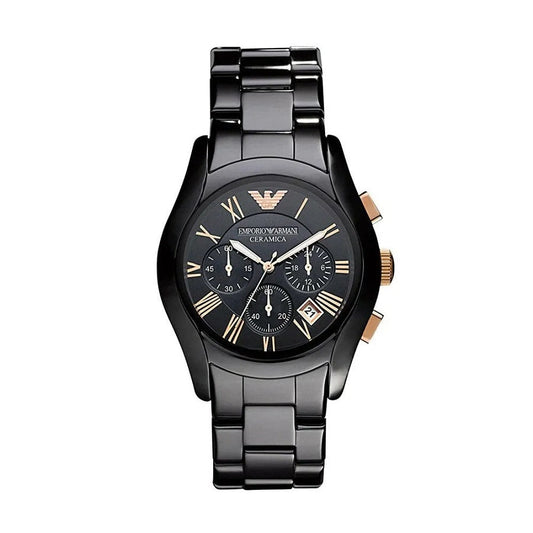Montre Homme Céramique Noire et Or Rose Emporio Armani AR1410