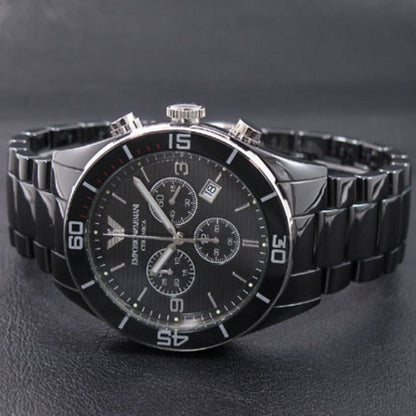 Montre pour homme en céramique noire Emporio Armani AR1421 Leo