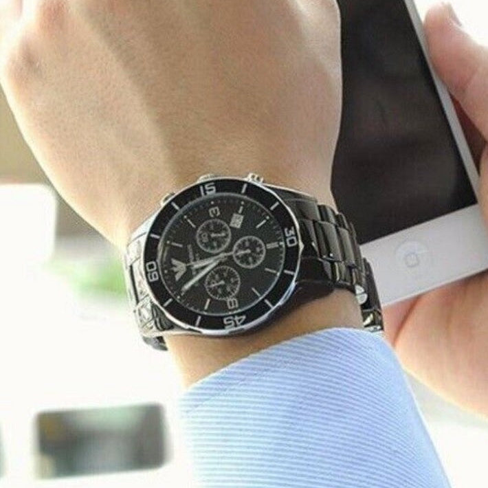 Montre pour homme en céramique noire Emporio Armani AR1421 Leo